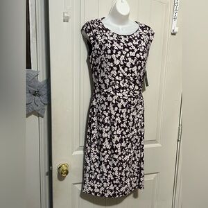 Ralph Lauren Black and White Floral Midi Dress